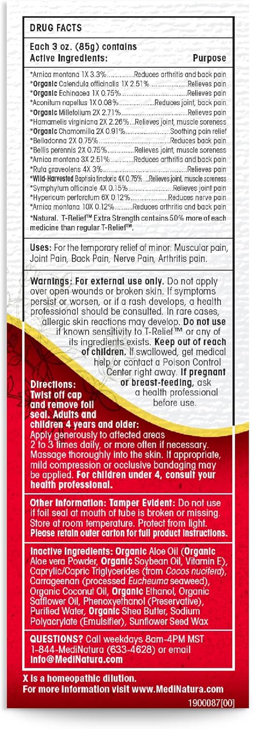 T - Relief Extra Strength Cream Arnica +12 - All - Natural Healing Store
